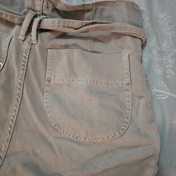 Zara Women's Green Paperbag Bermuda Shorts Size 4 With Tie Belt - Picture 10 of 11